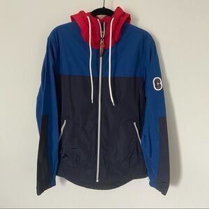 Coach Blue Red Windbreaker with Hood XS